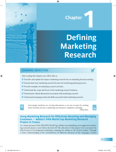 Chapter 1 Defining Marketing Research