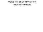 Multiplication and Division of Rational Numbers