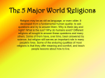 The 5 Major World Religions - Mrs.I.Gonzalez
