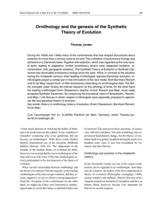 Ornithology and the genesis of the Synthetic Theory of Evolution