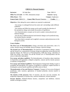 CHEM 211: Physical Chemistry