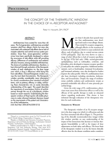 the concept of the therapeutic window in the choice of h1