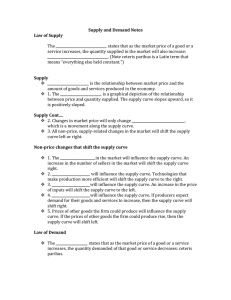 Supply and Demand Notes