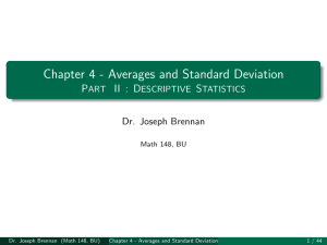 Chapter 4 - Averages and Standard Deviation