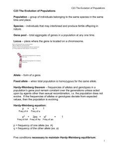 C23 The Evolution of Populations