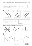 Lines, angles and shapes – parallel and perpendicular lines