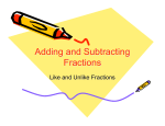 Adding and Subtracting Fractions