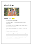 Hinduism Introductory Worksheet