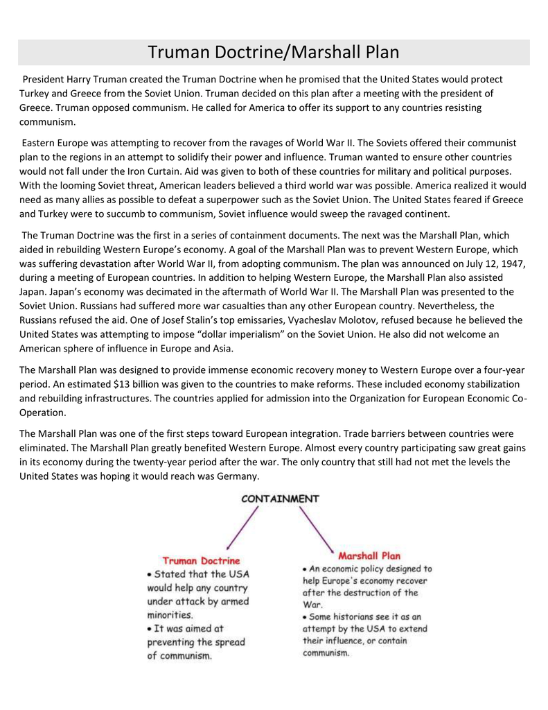 truman doctrine essay Truman doctrine and marshall plan essay