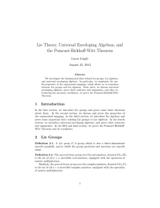 Lie Theory, Universal Enveloping Algebras, and the Poincar้