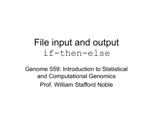 File I/O, if-then-else