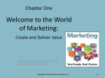 Welcome to the World of Marketing: Create and Deliver Value