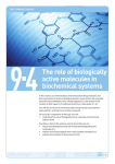 Topic guide 9.4: The role of biologically active molecules in