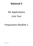 National 5 N5 Applications Unit Test Preparation Booklet 1