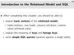 Introduction to the Relational Model and SQL