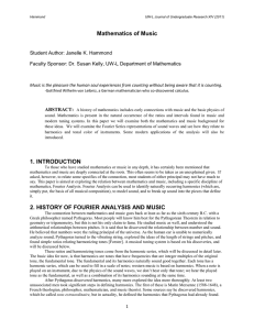 Mathematics of Music 1. INTRODUCTION 2. HISTORY OF FOURIER