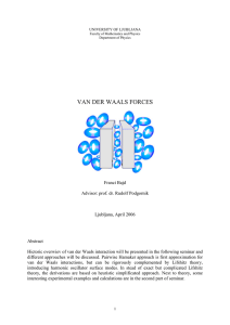 van der waals forces - Department of Theoretical Physics