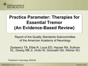 Therapies for Essential Tremor - American Academy of Neurology