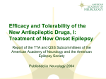Efficacy and Tolerability of the New Antiepileptic Drugs, I