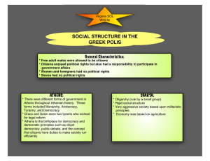 SOCIAL STRUCTURE IN THE GREEK POLIS