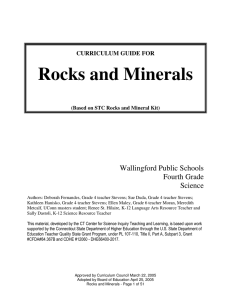 CURRICULUM GUIDE FOR Rocks and Minerals