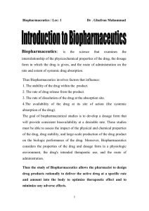 Biopharmaceutics / Lec