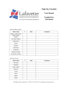 Night Sky Checklist Year-Round Unaided Eye Astronomy