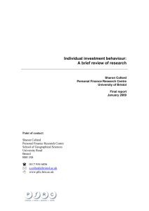 Individual investment behaviour: a brief review of research (PDF
