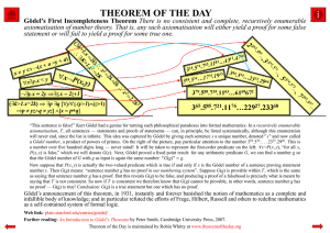 Gödel`s First Incompleteness Theorem