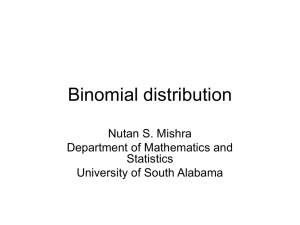 Binomial distribution - University of South Alabama