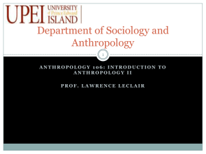 Department of Sociology and Anthropology