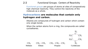 Functional Groups: Centers of Reactivity