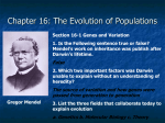 Chapter 16: The Evolution of Populations