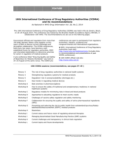 16th International Conference of Drug Regulatory Authorities (ICDRA)