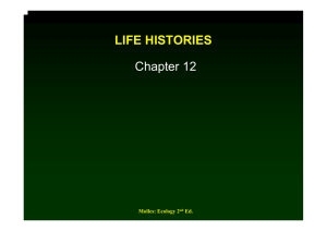 LIFE HISTORIES Chapter 12
