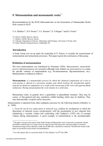 9. Metasomatism and metasomatic rocks