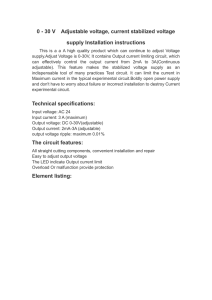 0 - 30 v Adjustable voltage, current stabilized voltage supply