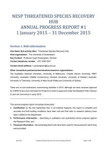 2015 Annual Report - Threatened Species Recovery Hub