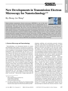 New Developments in Transmission Electron Microscopy for