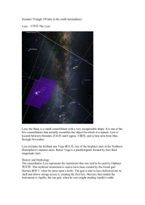 Summer Triangle (Winter in the south hemisphere) Lyra