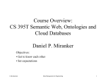 Course Overview: CS 386 Database