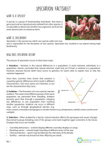 Speciation factsheet