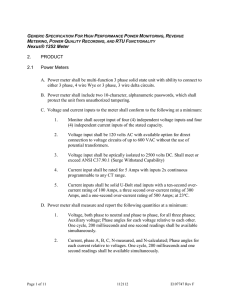 Generic Specifications for Hi-Performance Power