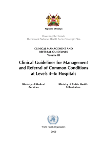 Clinical Guidelines for Management and Referral of Common