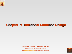 Chapter 7: Relational Database Design