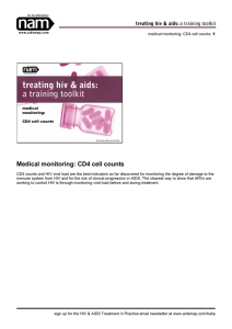 Medical monitoring: CD4 cell counts