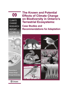 The Known and Potential Effects of Climate Change on Biodiversity