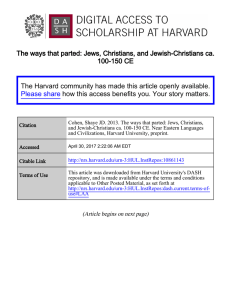 The ways that parted: Jews, Christians, and Jewish