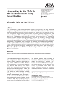 Accounting for the Child in the Transmission of Party Identification