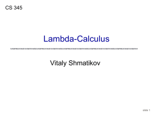 Lambda-calculus. - UT Computer Science
